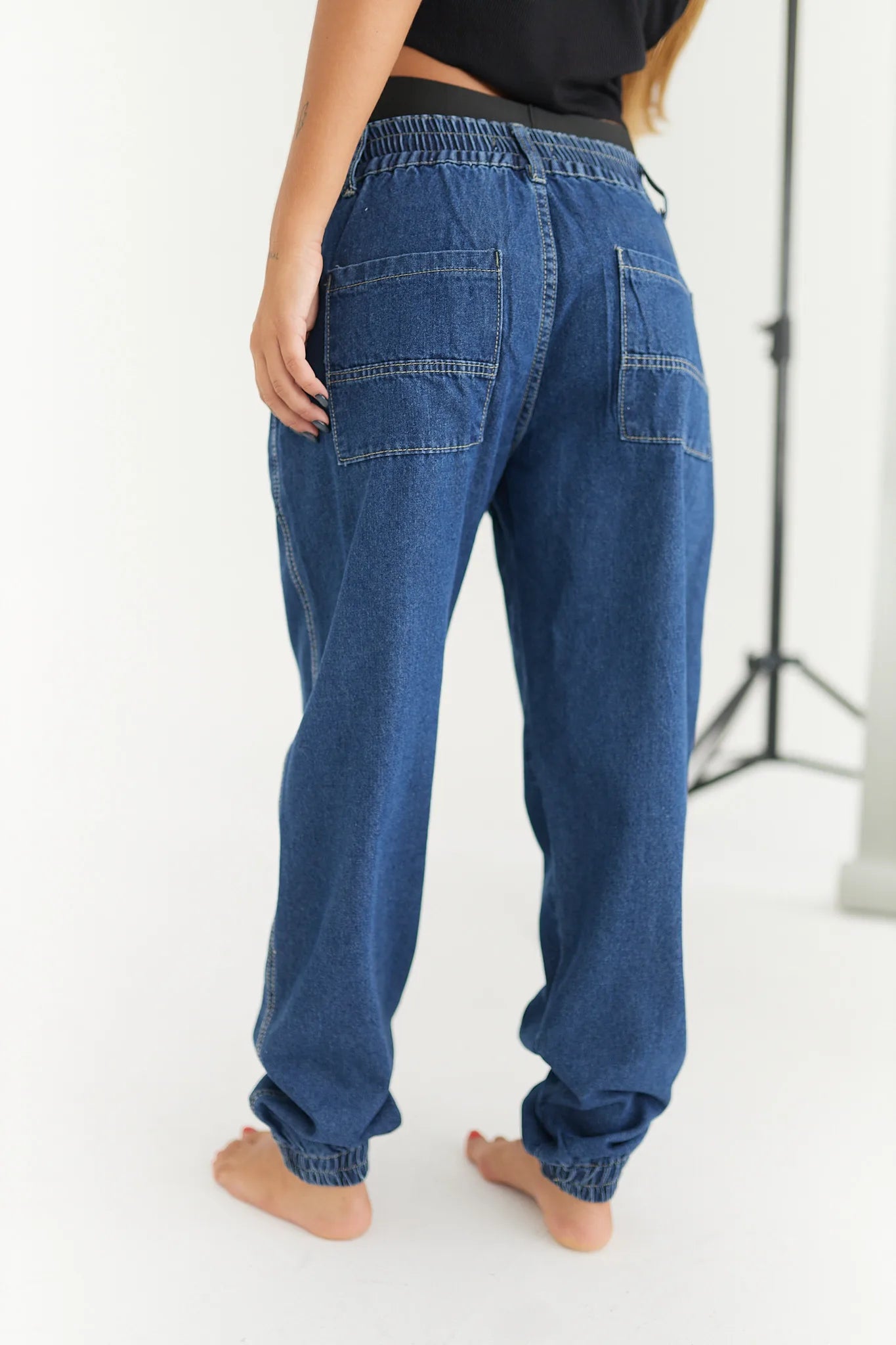 Babucha denim cargo azul